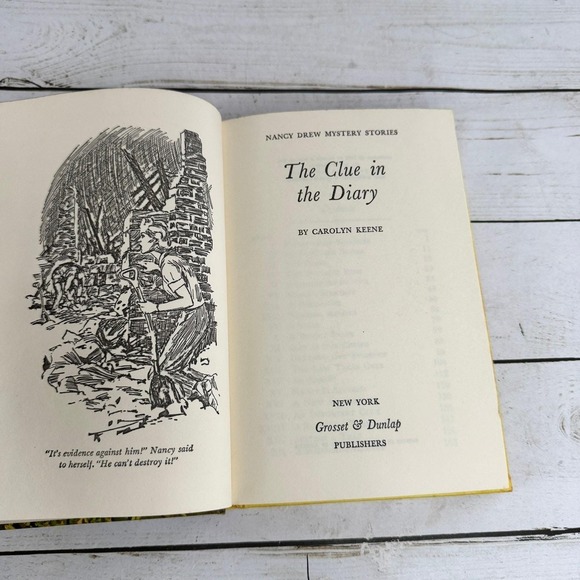The Clue in the Diary Carolyn Keene 1962 Revised Edition Nancy Drew Mystery - Picture 5 of 10